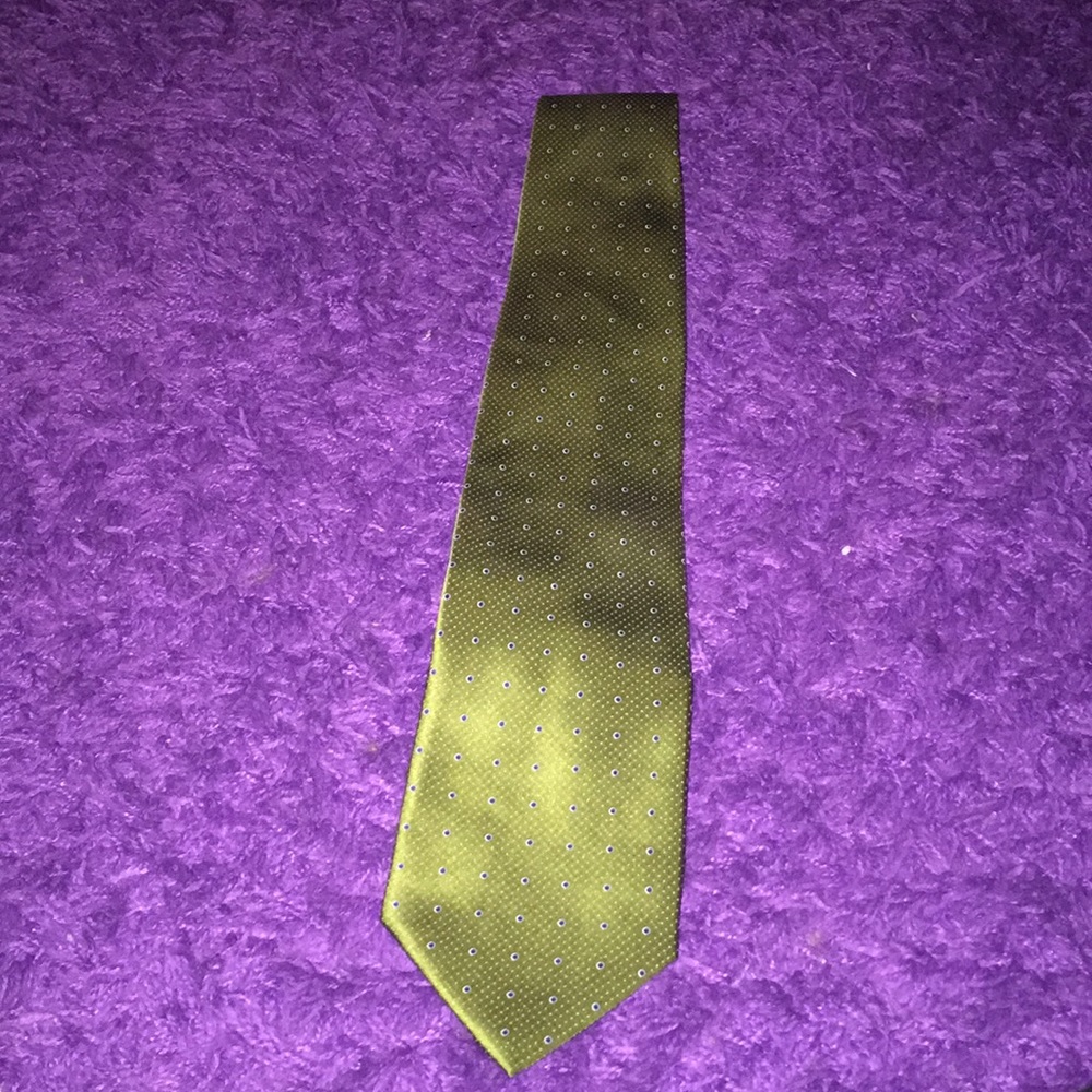 Stafford Army Green And Blue Dots Tie